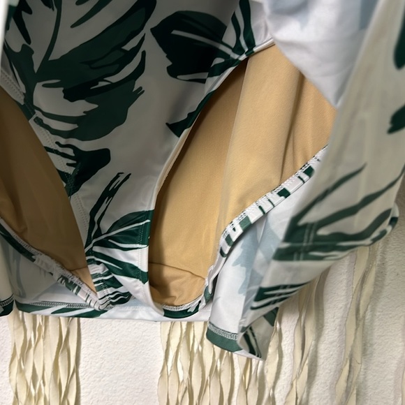 Swim by Cacique NWT Swim Skirt with Attached Brief Green Leaf Print 22 - Picture 7 of 10